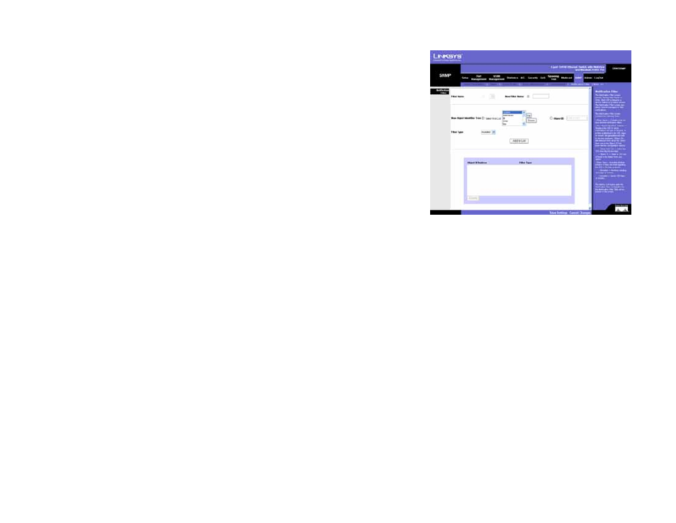 Snmp tab - notification recipient | Linksys SRW208 User Manual | Page 94 / 142