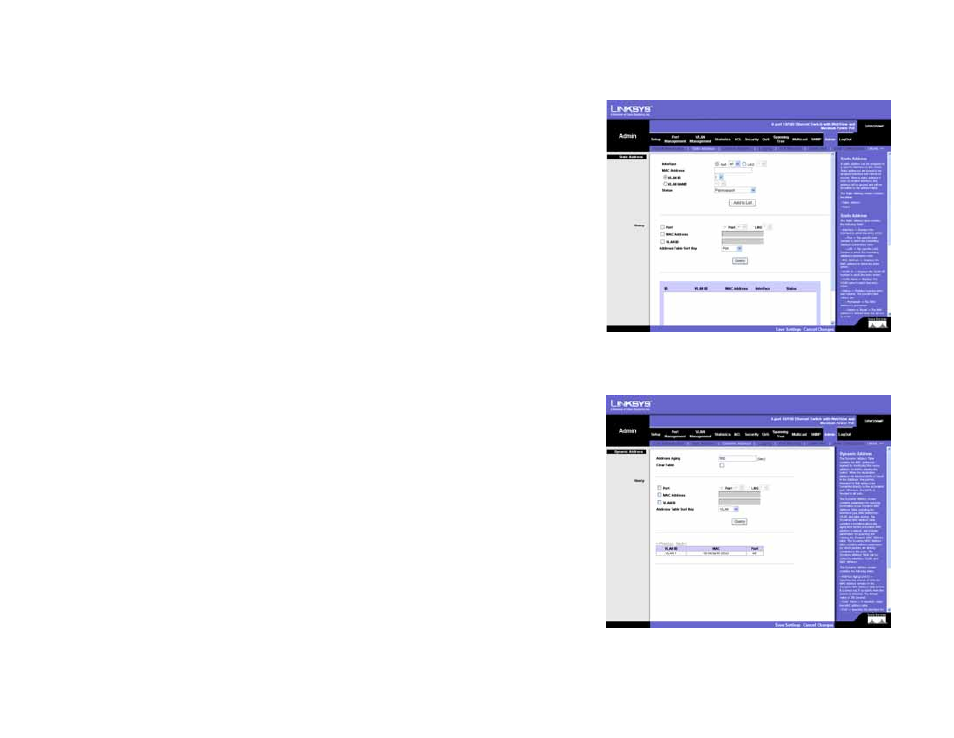 Admin tab - static address | Linksys SRW208 User Manual | Page 96 / 142