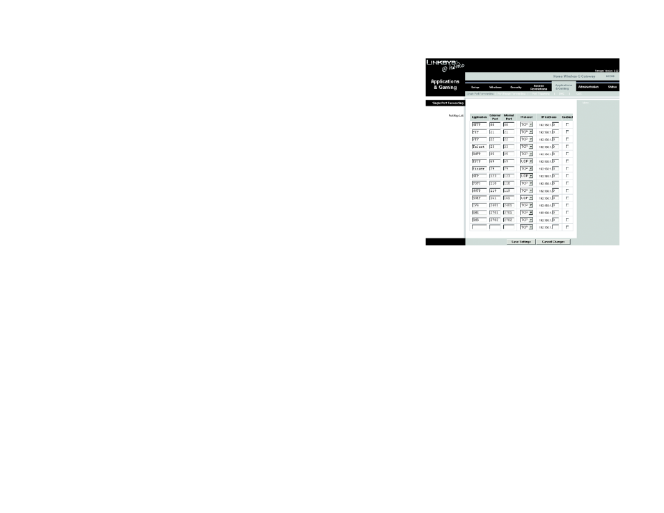 Figure 5-27: single port forwarding, The applications and gaming tab | Linksys HG200 User Manual | Page 38 / 90