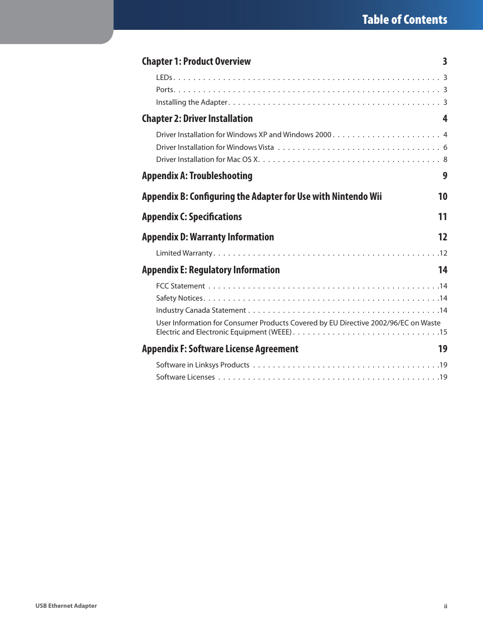 Linksys USB300M User Manual | Page 3 / 31