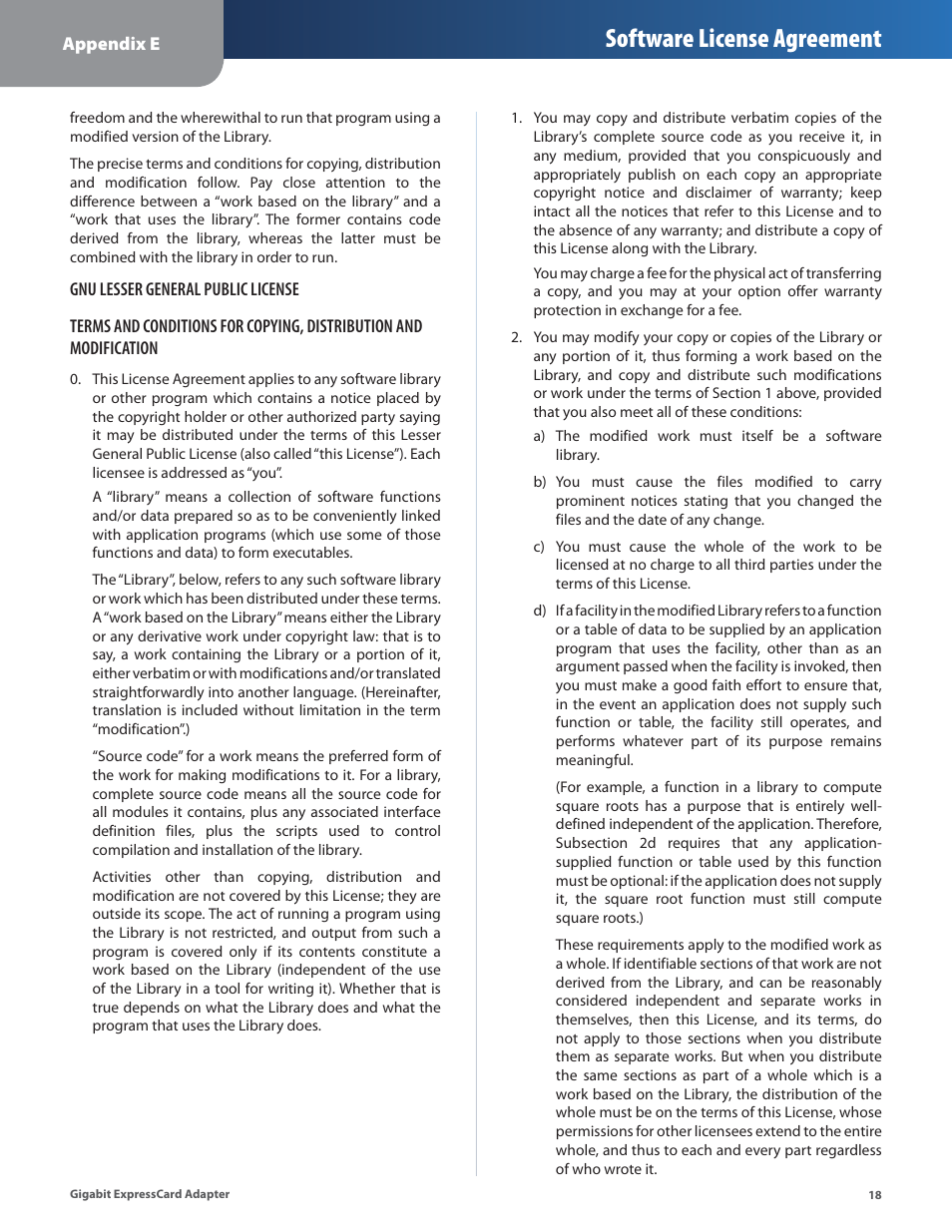 Software license agreement | Linksys EC1000 User Manual | Page 22 / 27