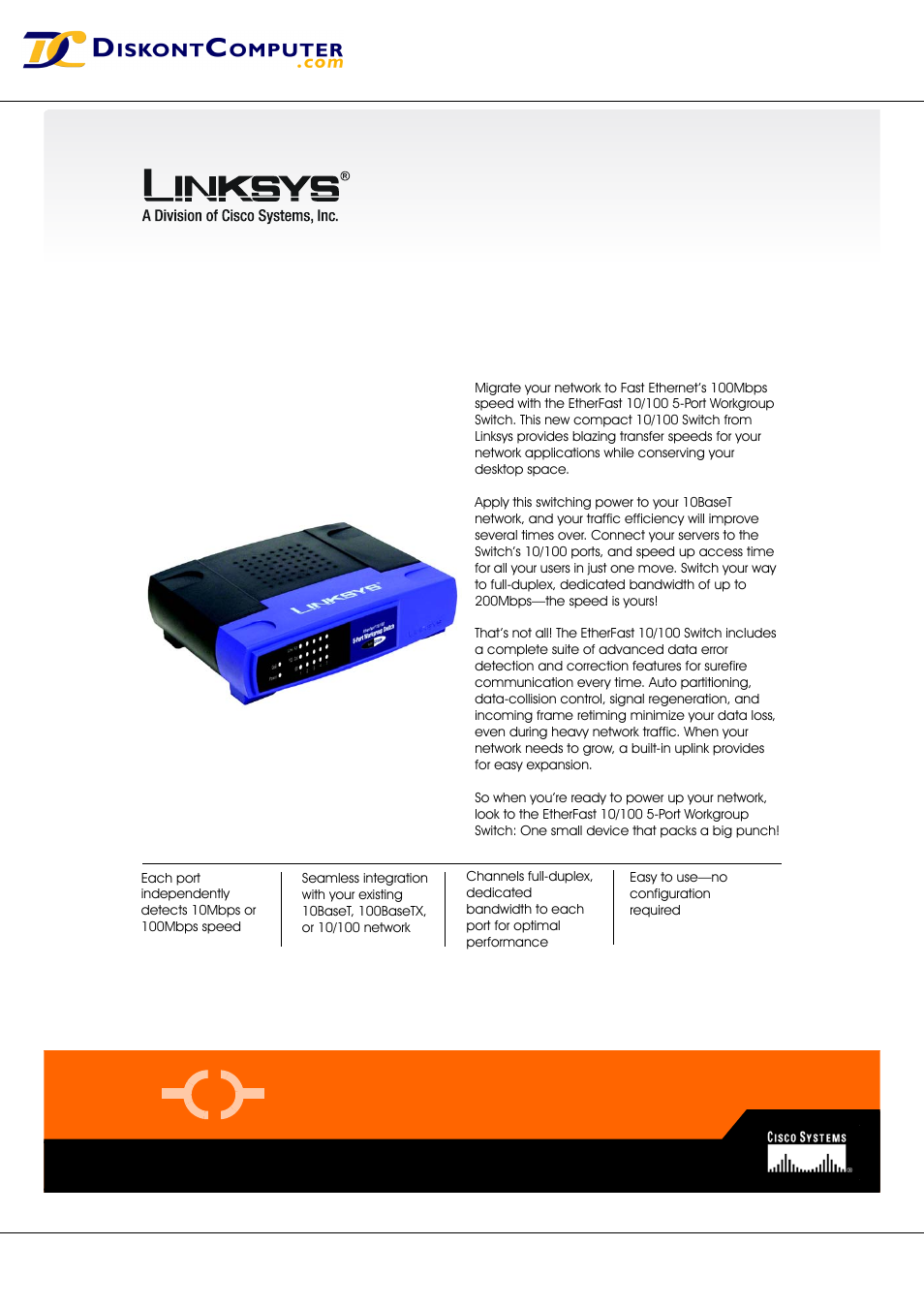 Linksys EtherFast EZXS55W User Manual | 2 pages