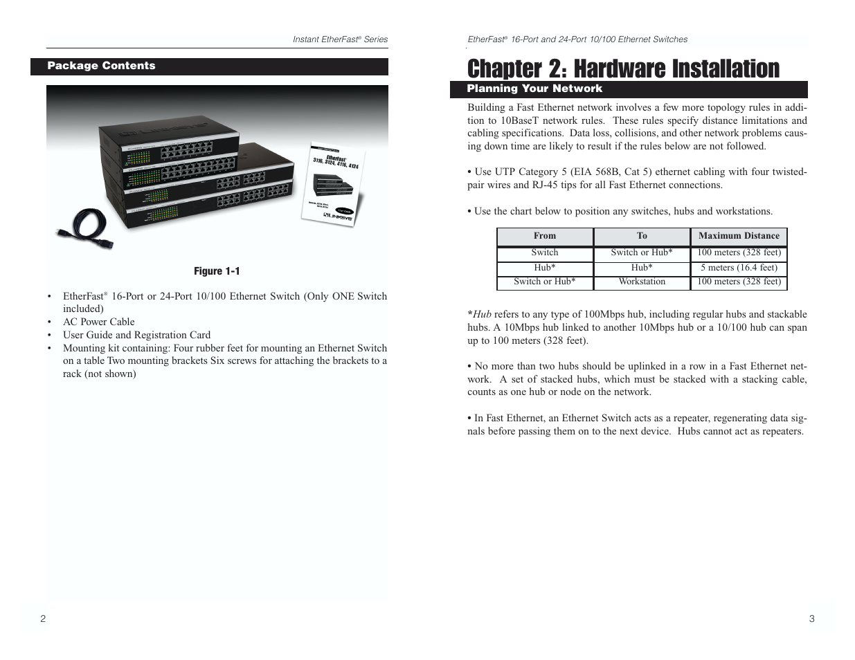 Chapter 2: hardware installation | Linksys ETHERFAST EF4124 User Manual | Page 4 / 14