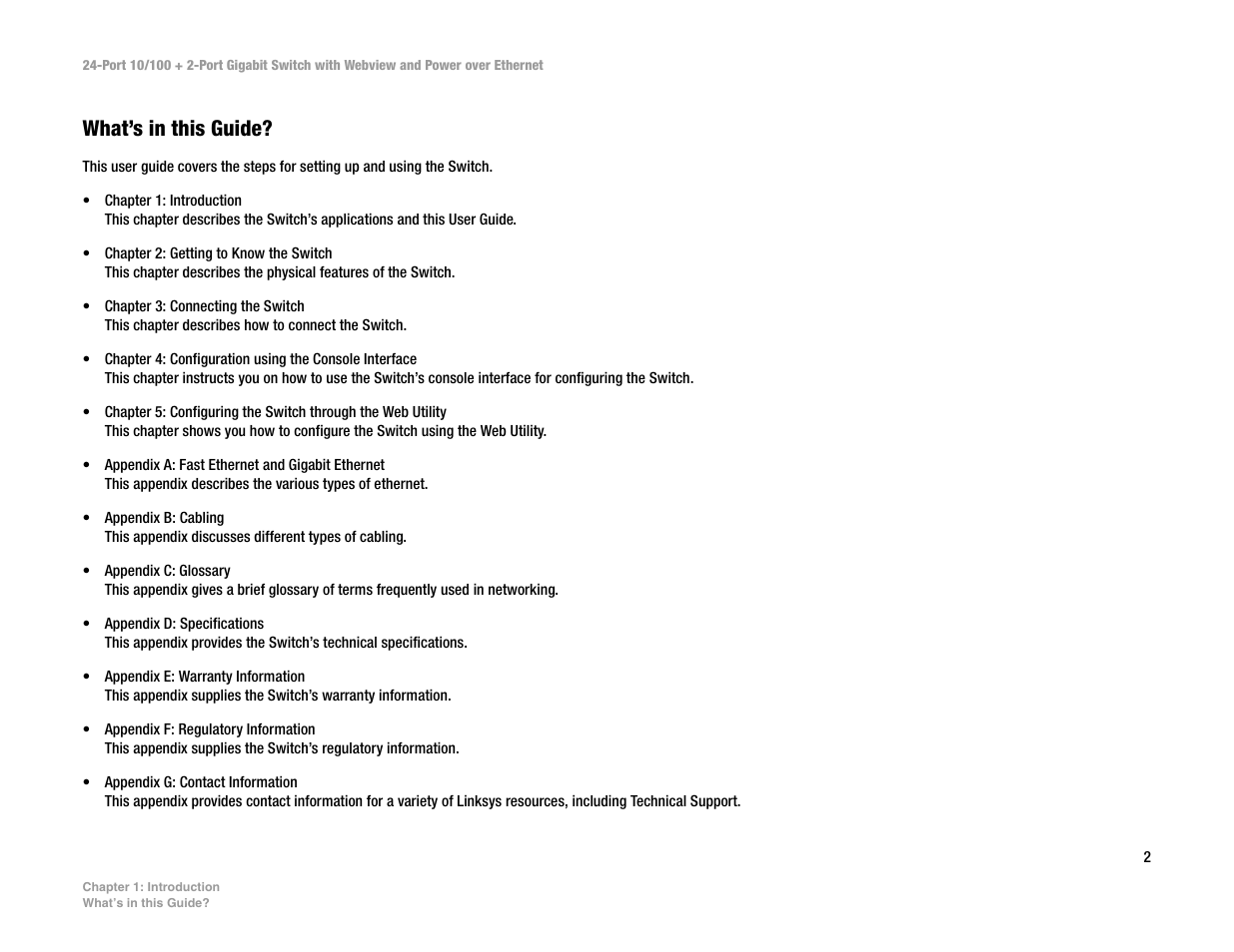 What’s in this guide | Linksys SRW224P User Manual | Page 10 / 104