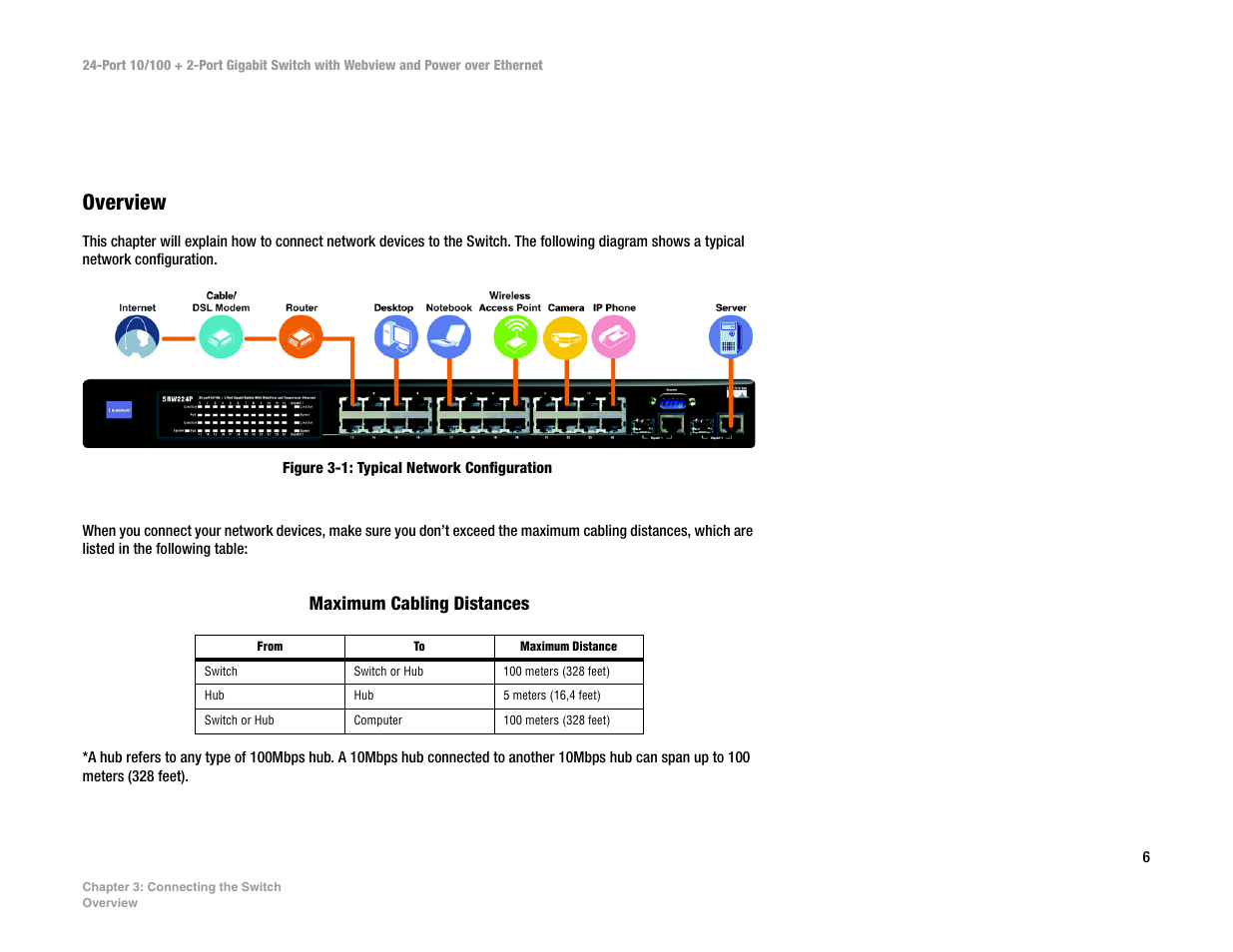 Chapter 3: connecting the switch, Overview | Linksys SRW224P User Manual | Page 14 / 104