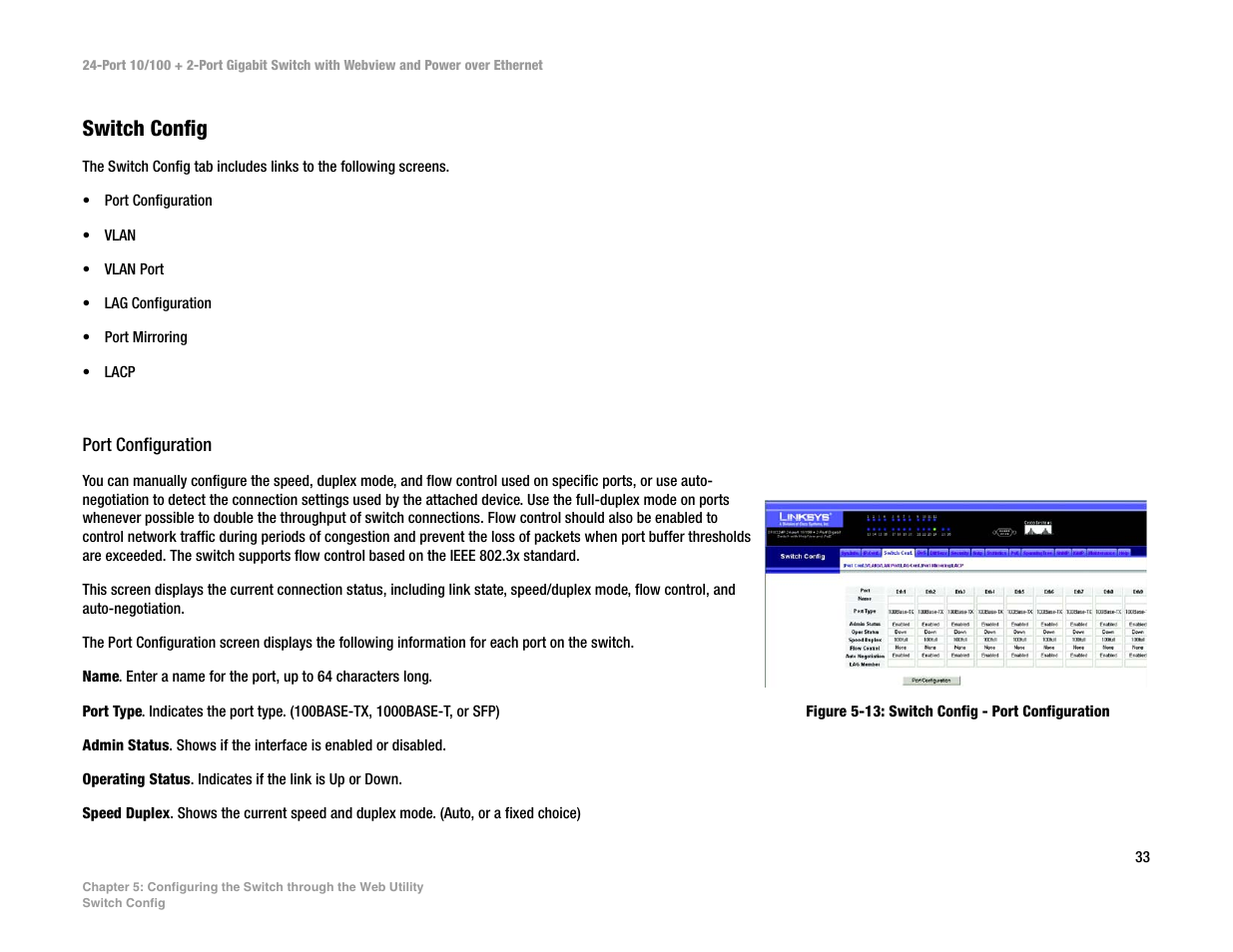 Switch config | Linksys SRW224P User Manual | Page 41 / 104