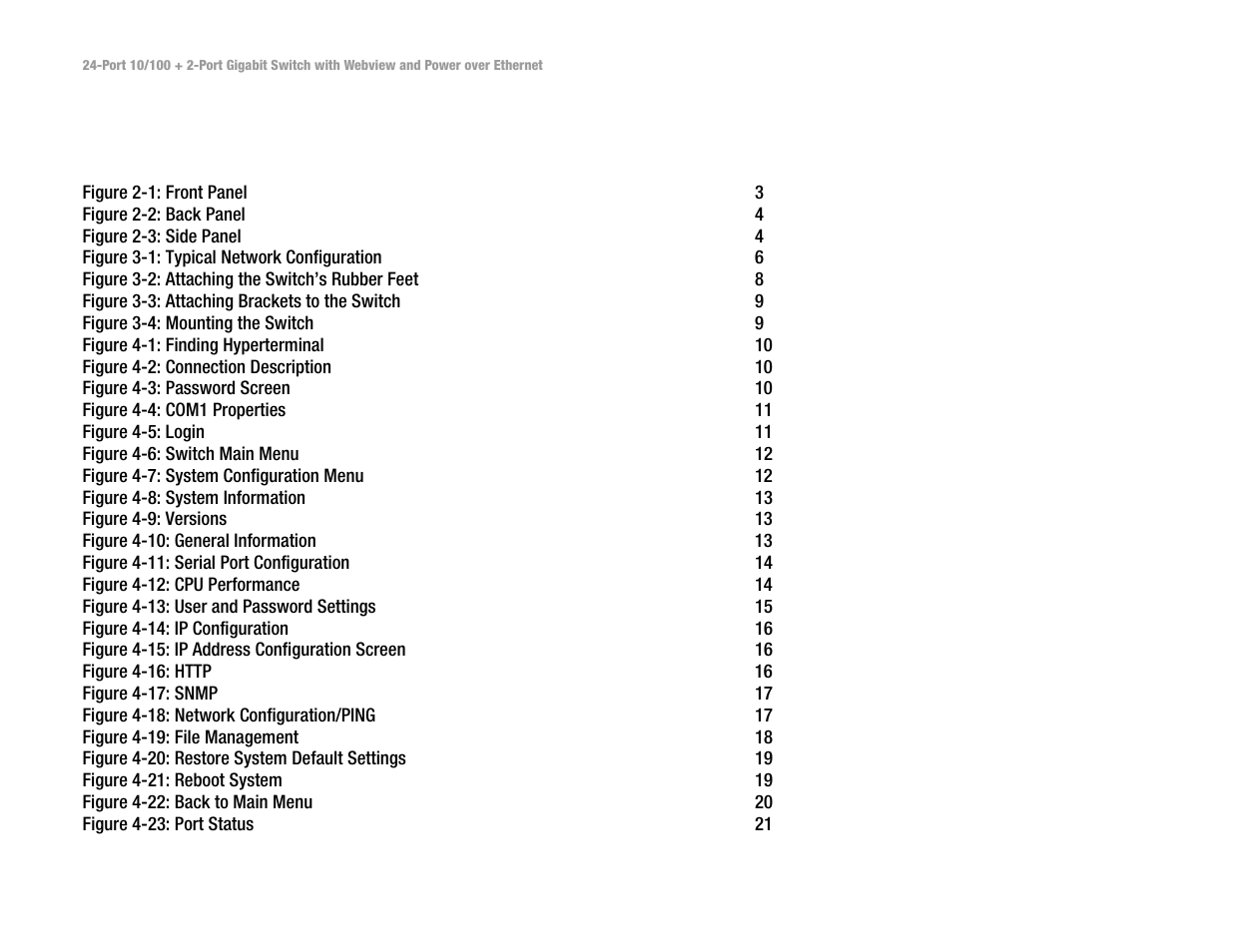 List of figures | Linksys SRW224P User Manual | Page 5 / 104
