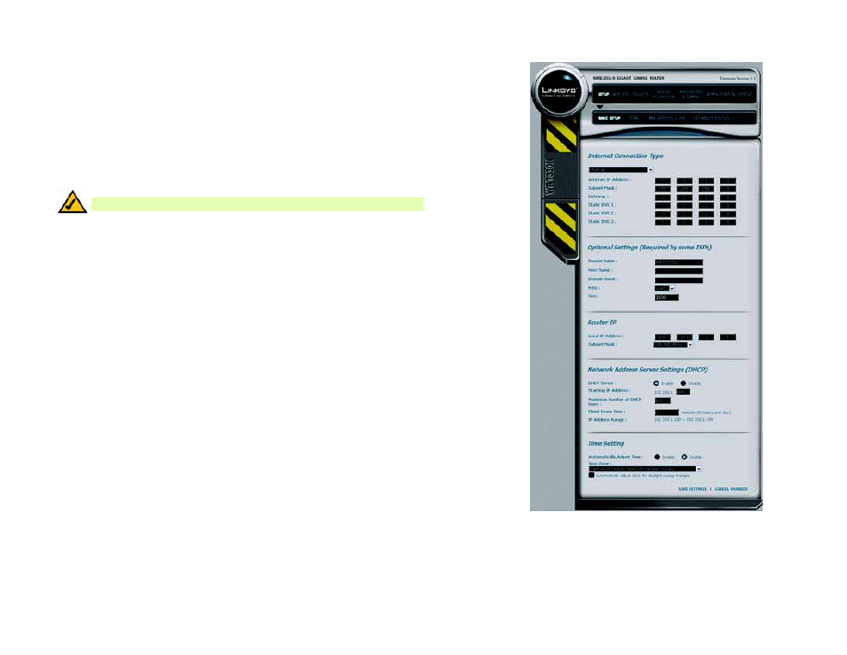 The setup tab - basic setup | Linksys CISCO SYSTEMS WRT330N User Manual | Page 18 / 92