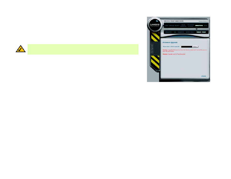 The administration tab - firmware upgrade | Linksys CISCO SYSTEMS WRT330N User Manual | Page 52 / 92