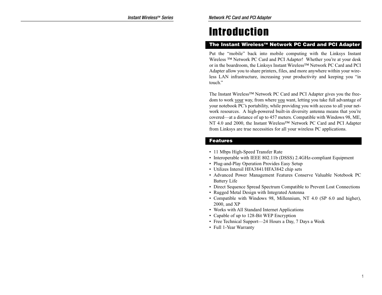 Introduction | Linksys WDT11 User Manual | Page 4 / 36