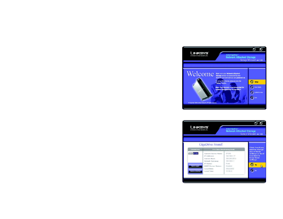Chapter 4: setting up the network attached storage | Linksys EFG120 User Manual | Page 15 / 61