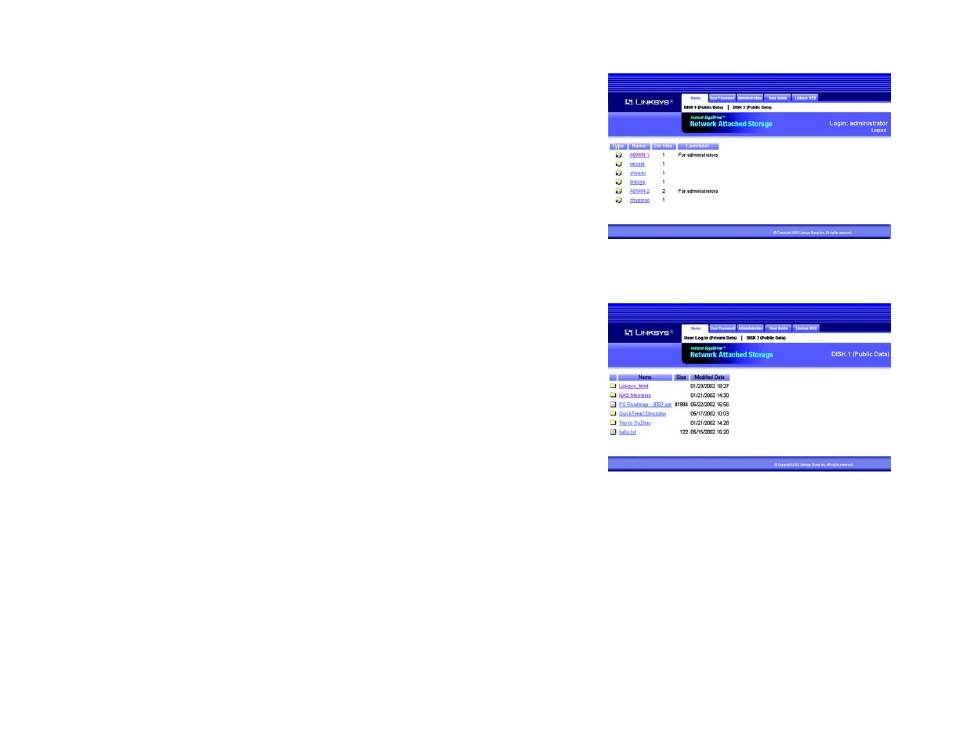 The home tab - user log in (private data) | Linksys EFG120 User Manual | Page 30 / 61
