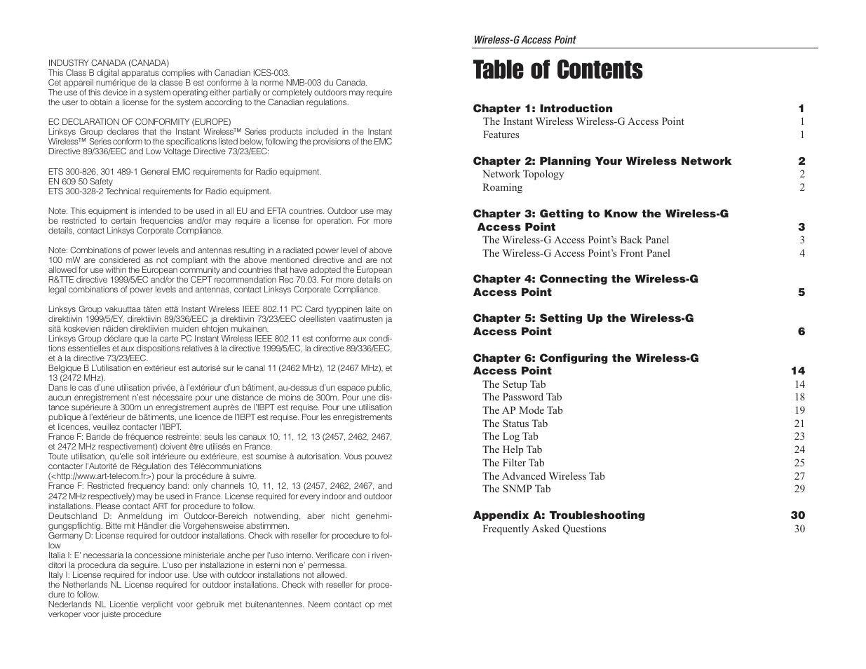 Linksys WAP54G User Manual | Page 3 / 30