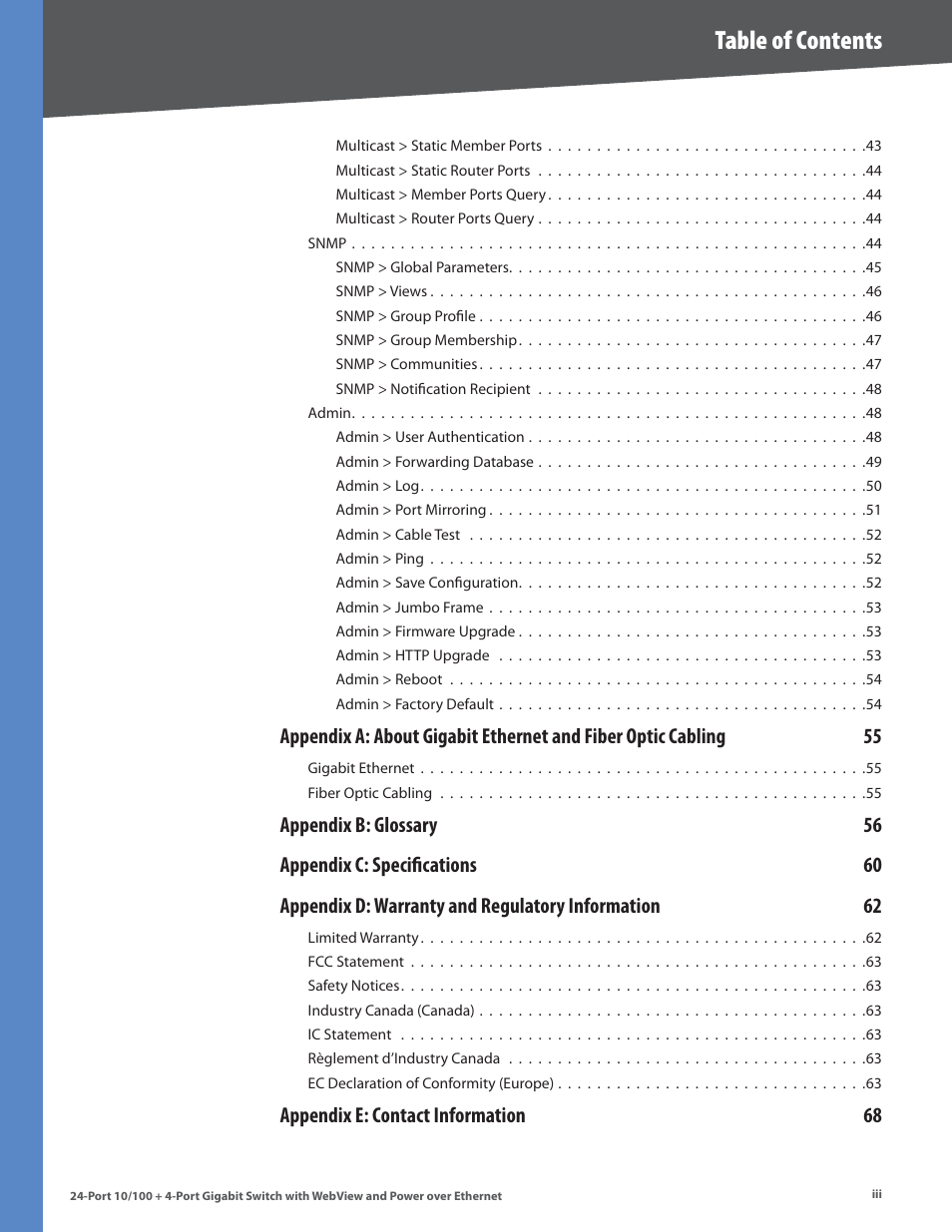 Linksys SRW224G4P User Manual | Page 4 / 72