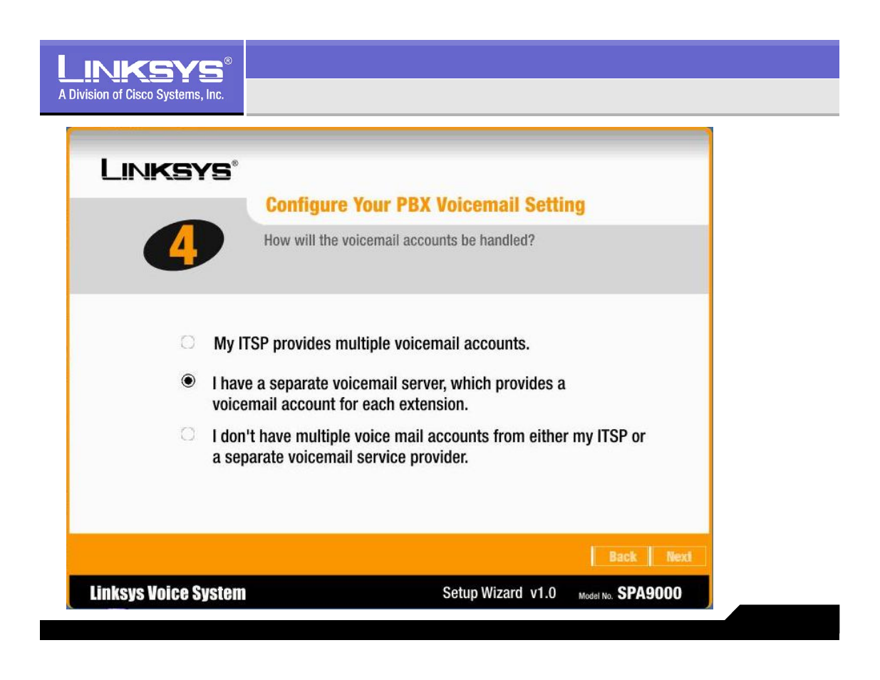 Voice mail configuration options | Linksys LVS 9000 User Manual | Page 37 / 63