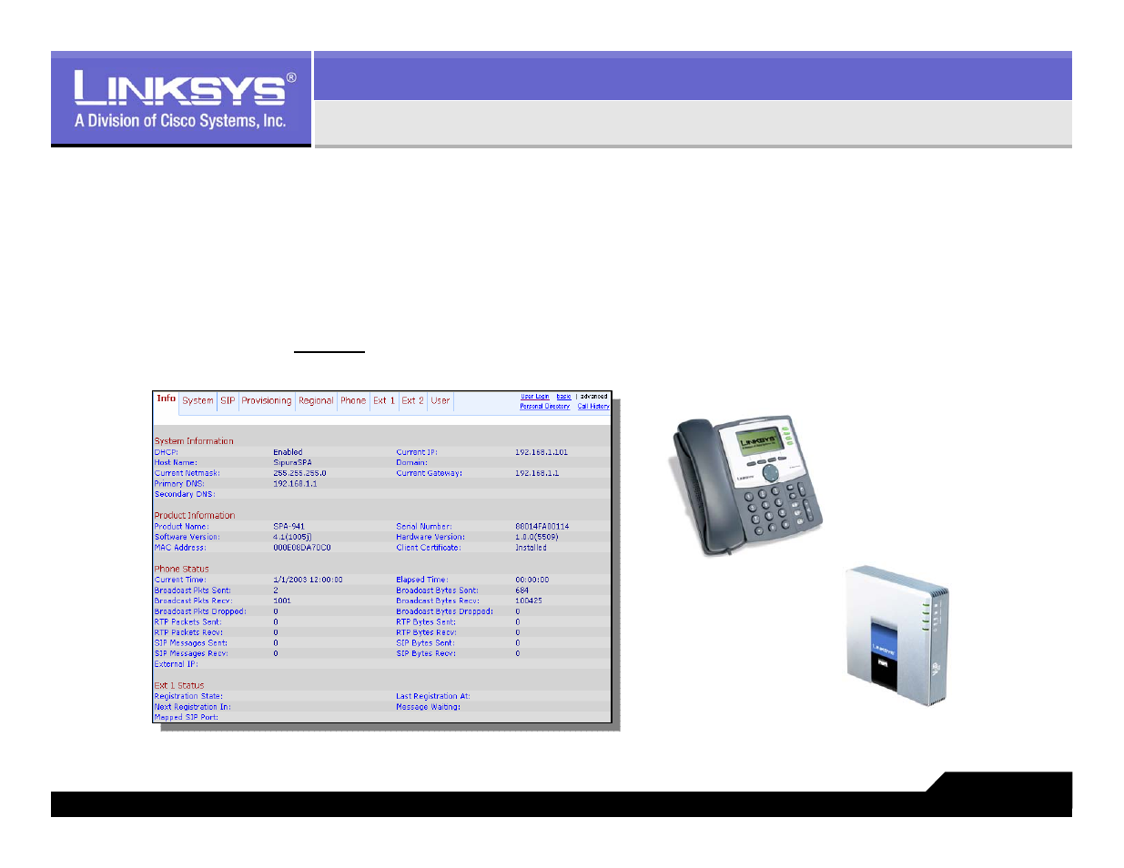 Advanced configuration via web pages | Linksys LVS 9000 User Manual | Page 59 / 63