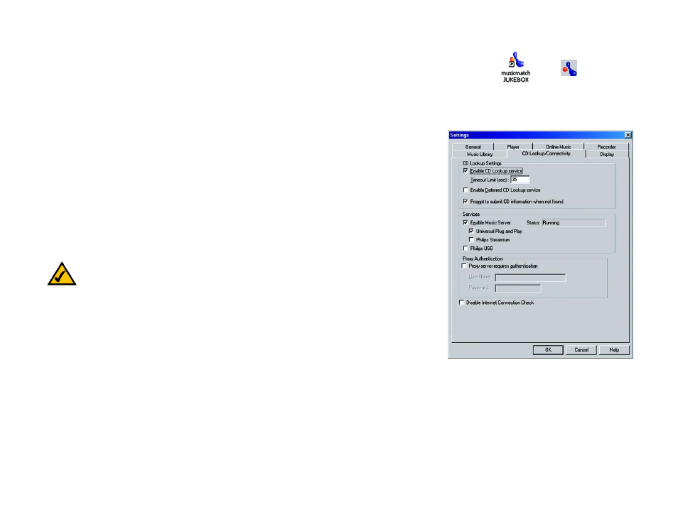 Setting up musicmatch jukebox | Linksys WML11B User Manual | Page 23 / 68