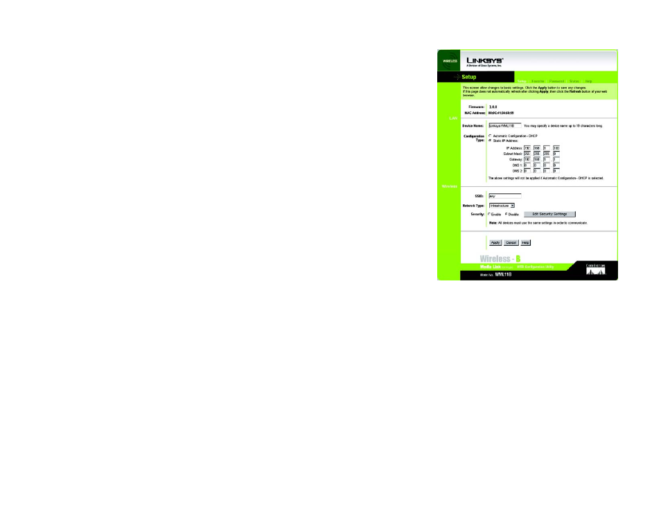 Setup | Linksys WML11B User Manual | Page 45 / 68