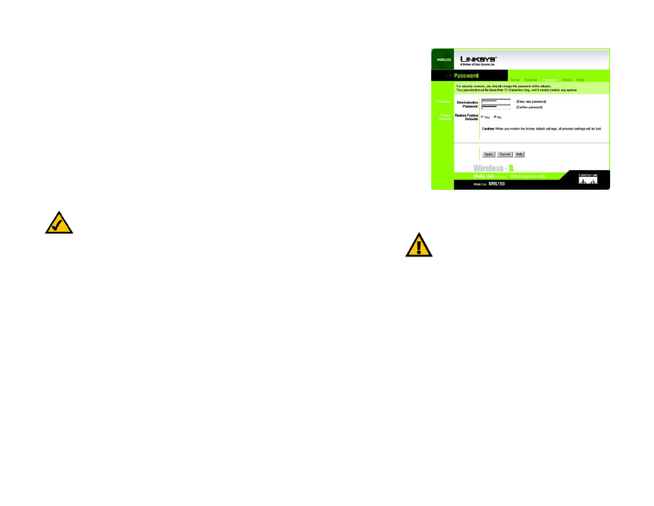 Password | Linksys WML11B User Manual | Page 48 / 68