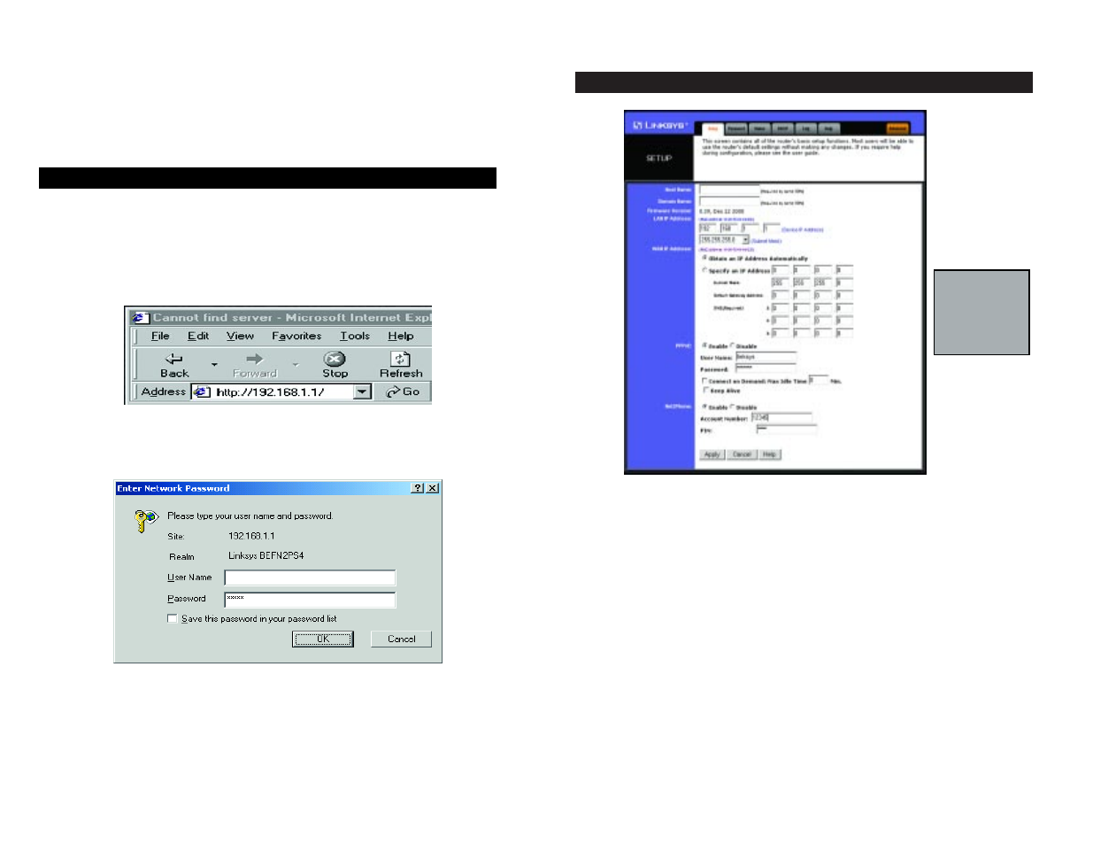 The cable/dsl voice router’s web-based utility | Linksys Net2Phone EtherFast Cable/DSL & Voice Router BEFN2PS4 User Manual | Page 11 / 26