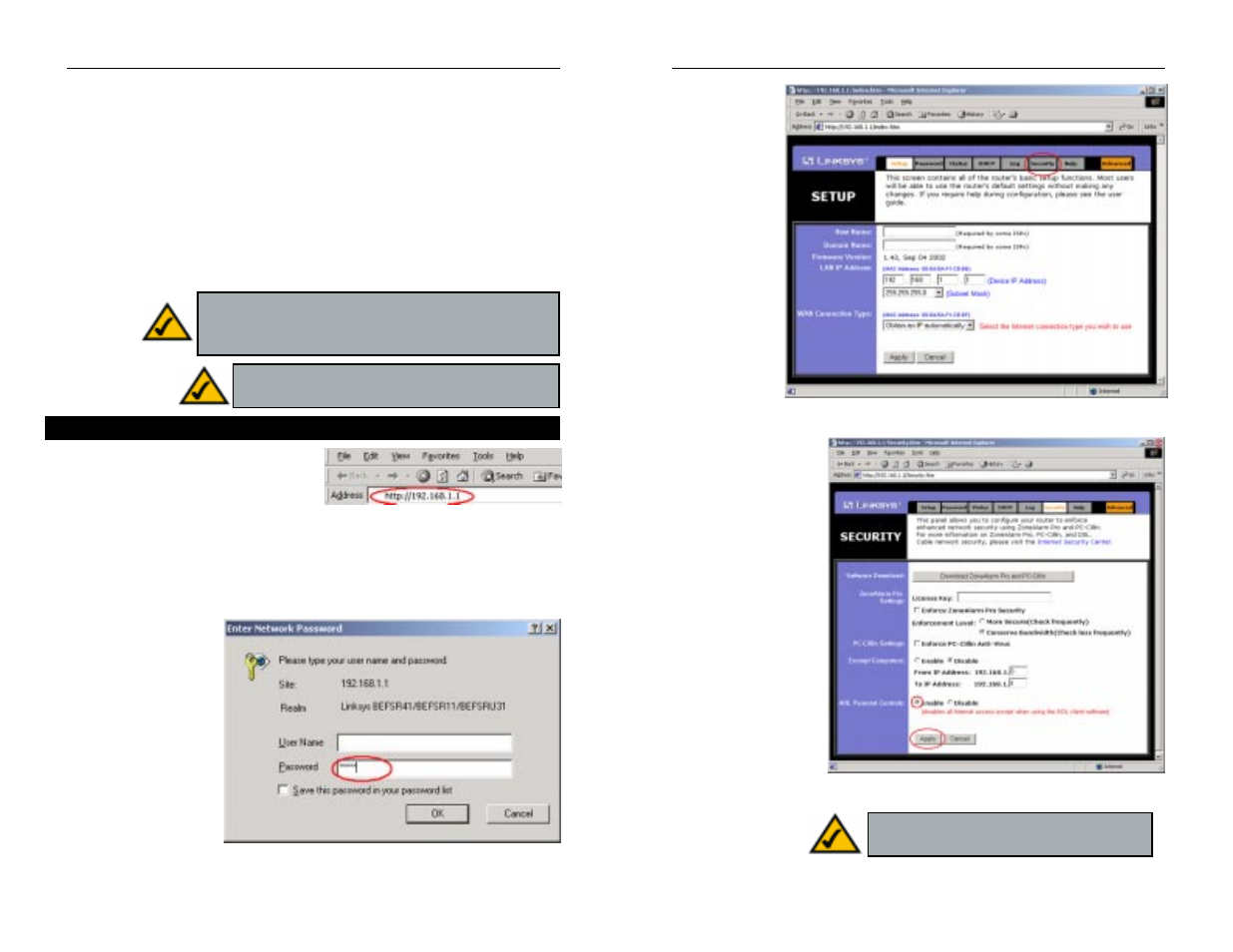 Appendix g: setting up aol, Broadband cable & dsl | Linksys BEPSR11 User Manual | Page 62 / 66