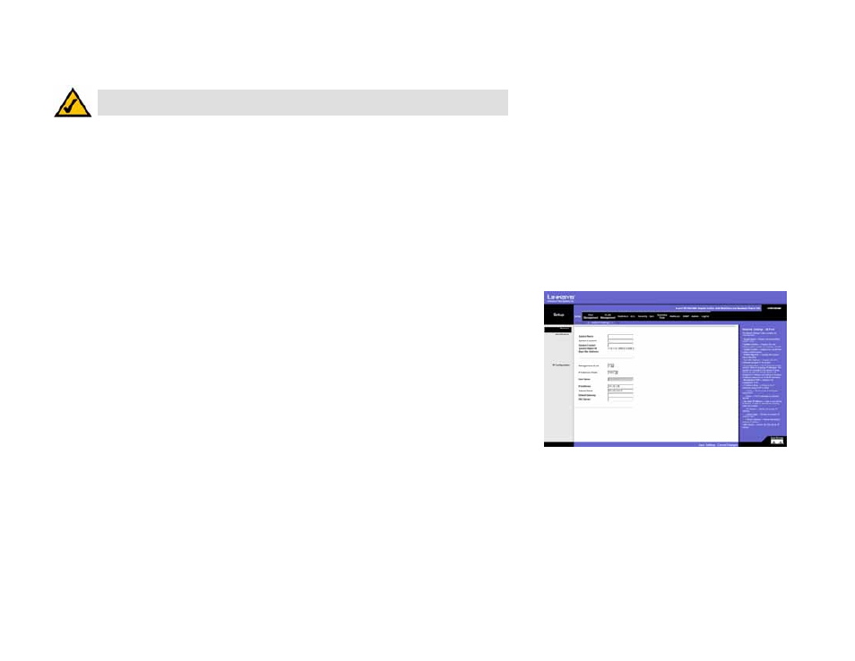 Setup tab - network settings | Linksys SRW2008 User Manual | Page 39 / 130