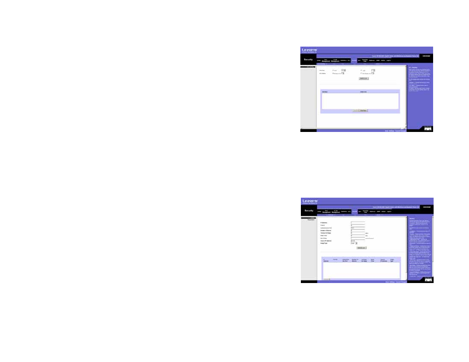 Security tab - acl binding, Security tab - radius | Linksys SRW2008 User Manual | Page 62 / 130