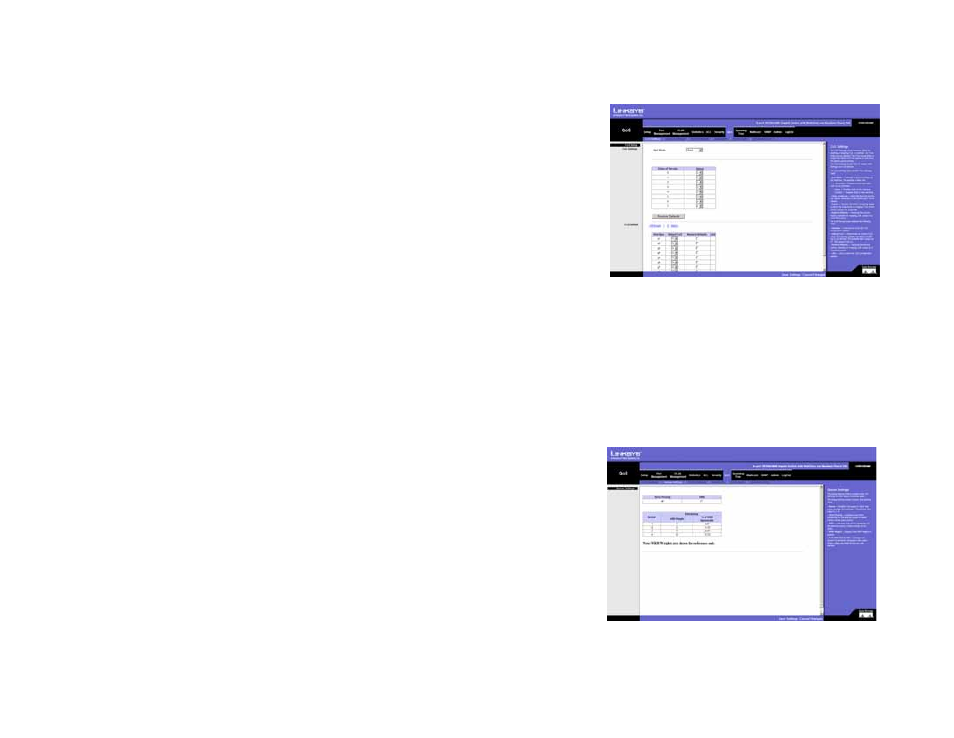 Qos tab - cos settings, Qos tab - queue settings | Linksys SRW2008 User Manual | Page 69 / 130