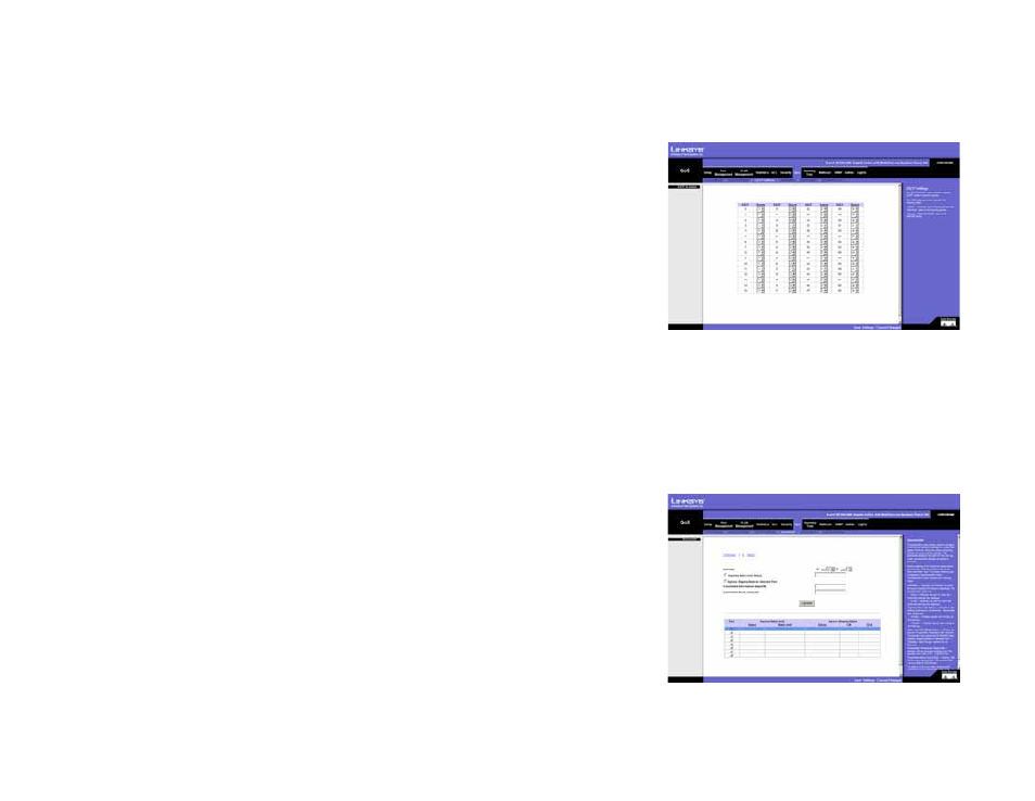 Qos tab - dscp settings, Qos tab - bandwidth | Linksys SRW2008 User Manual | Page 70 / 130