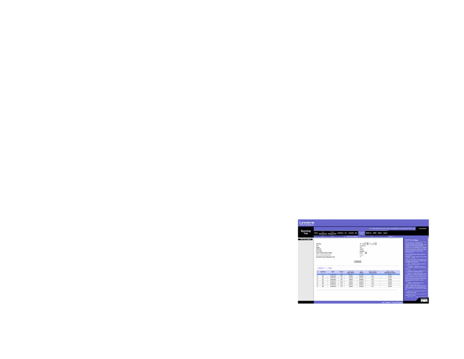 Spanning tree tab - rstp port settings | Linksys SRW2008 User Manual | Page 77 / 130