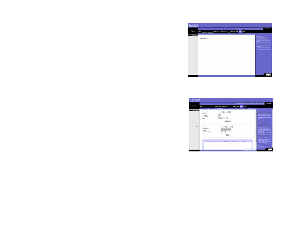 Admin tab - jumbo frames, Admin tab - static address | Linksys SRW2008 User Manual | Page 92 / 130