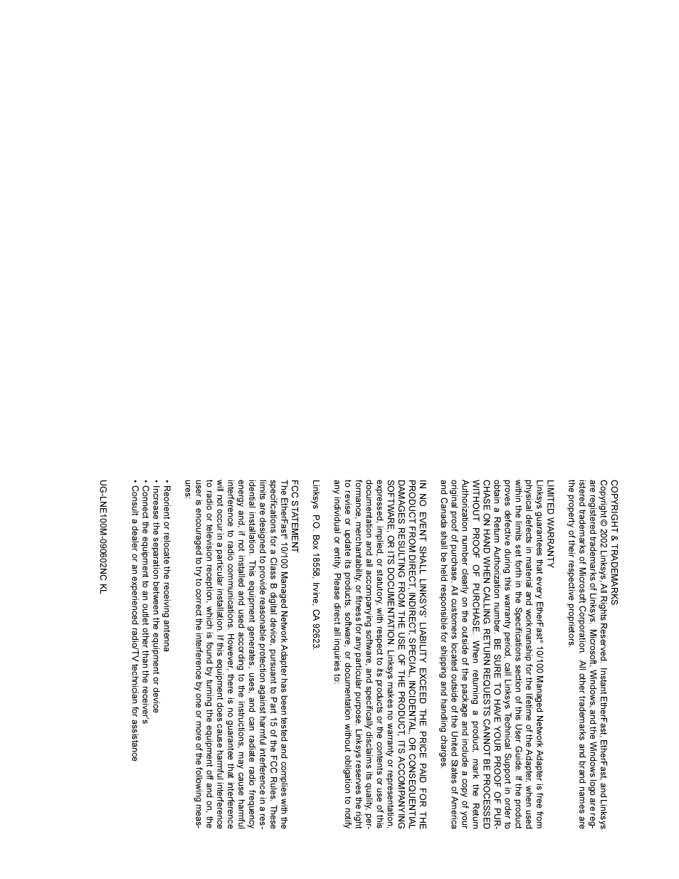 Linksys ETHERFAST LNE100M User Manual | Page 2 / 57