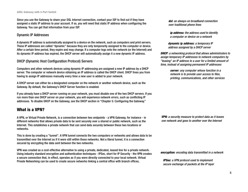 What is a vpn | Linksys AG041 User Manual | Page 12 / 80