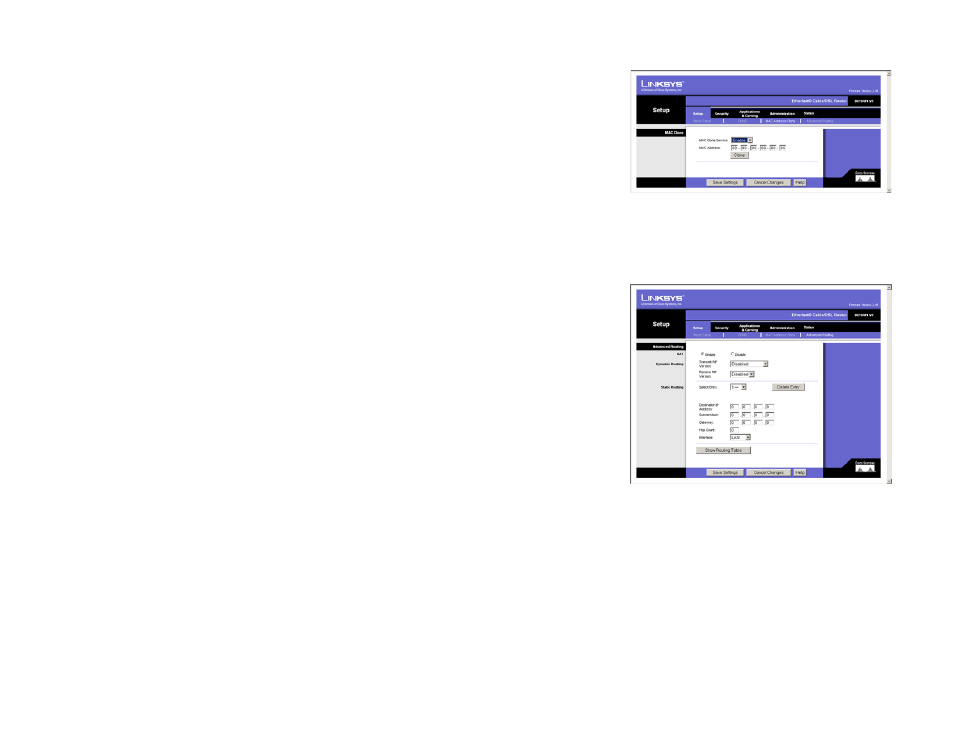 Advanced routing | Linksys BEFSR81 User Manual | Page 31 / 72