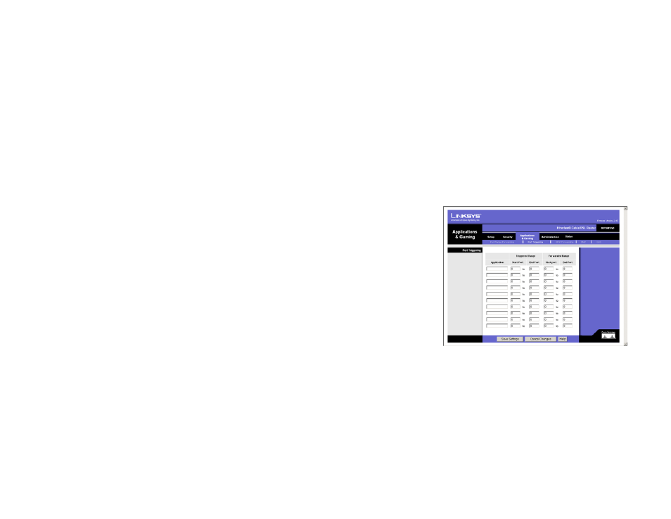 Port triggering | Linksys BEFSR81 User Manual | Page 35 / 72
