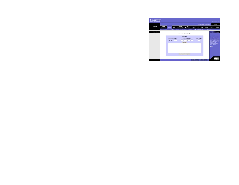 Setup tab - one-to-one nat | Linksys RV016 User Manual | Page 40 / 127