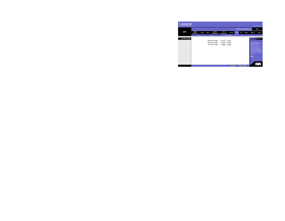 Vpn tab - vpn pass through | Linksys RV016 User Manual | Page 79 / 127