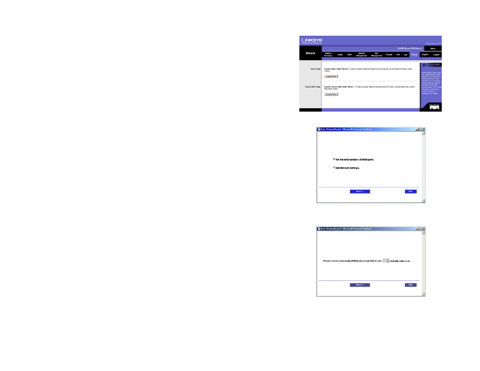 Wizard tab | Linksys RV016 User Manual | Page 83 / 127