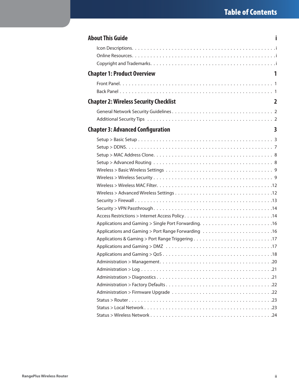 Linksys RangePlus WRT100 User Manual | Page 3 / 37