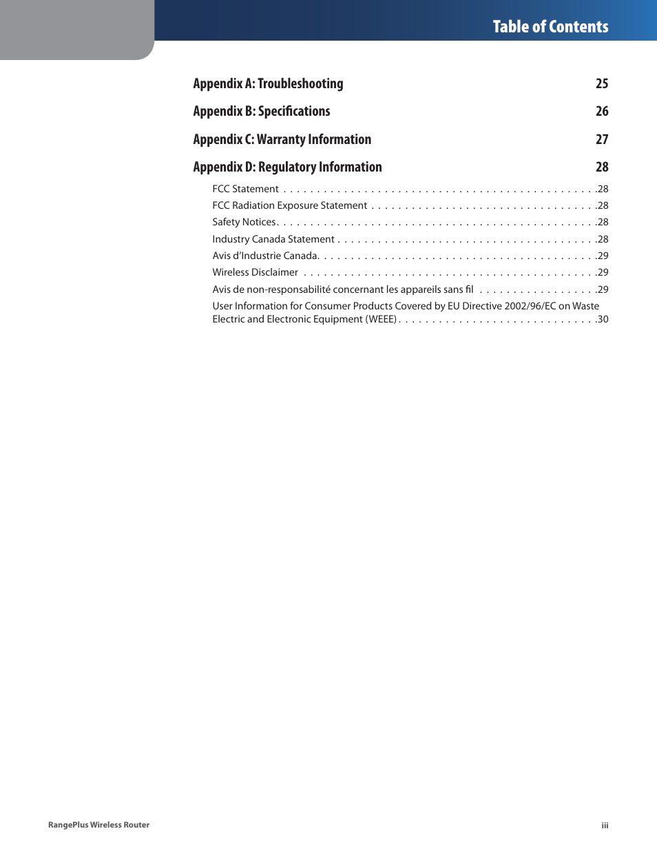 Linksys RangePlus WRT100 User Manual | Page 4 / 37