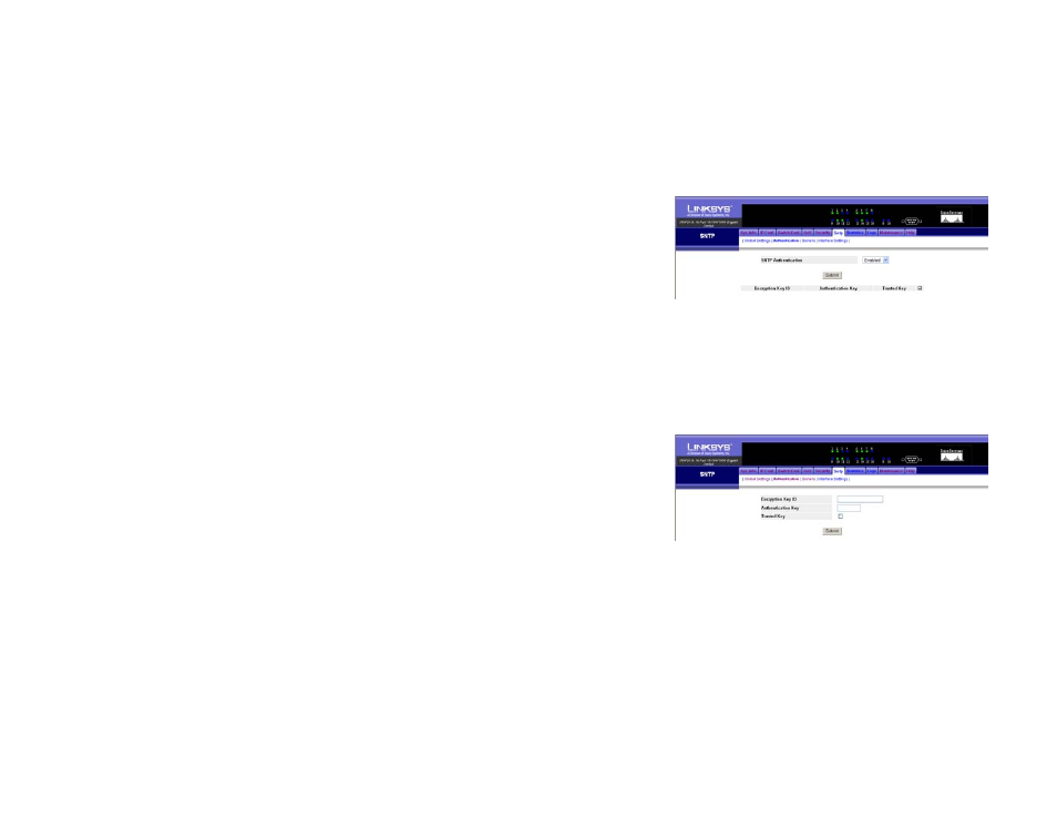 Sntp tab - authentication | Linksys SRW2016 User Manual | Page 45 / 73