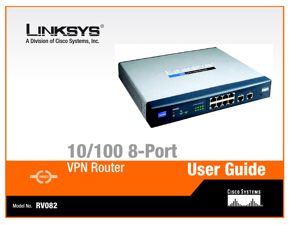 Linksys RV082 User Manual | 105 pages