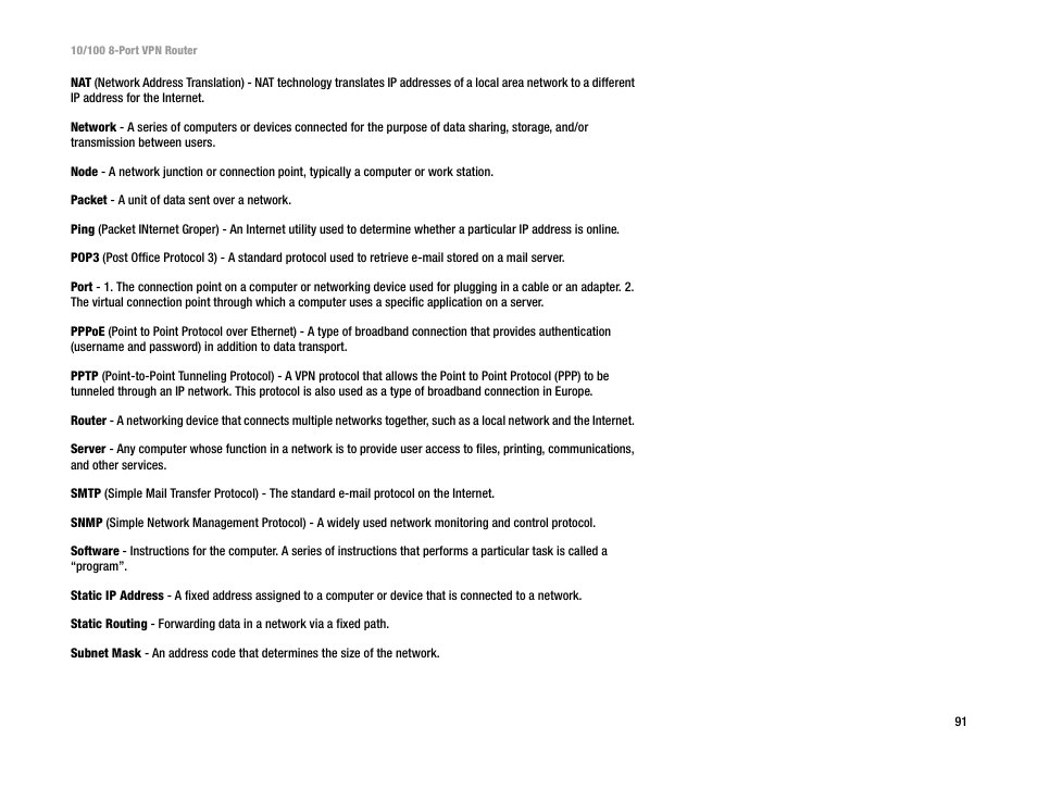 Linksys RV082 User Manual | Page 100 / 105