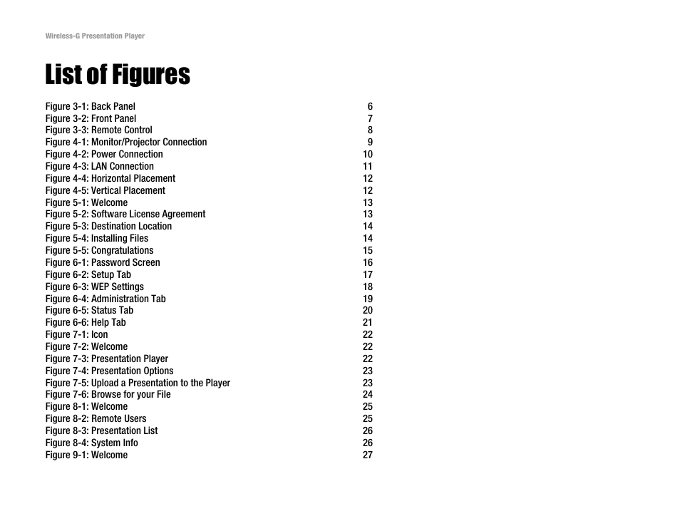 List of figures | Linksys WPG54G User Manual | Page 5 / 56