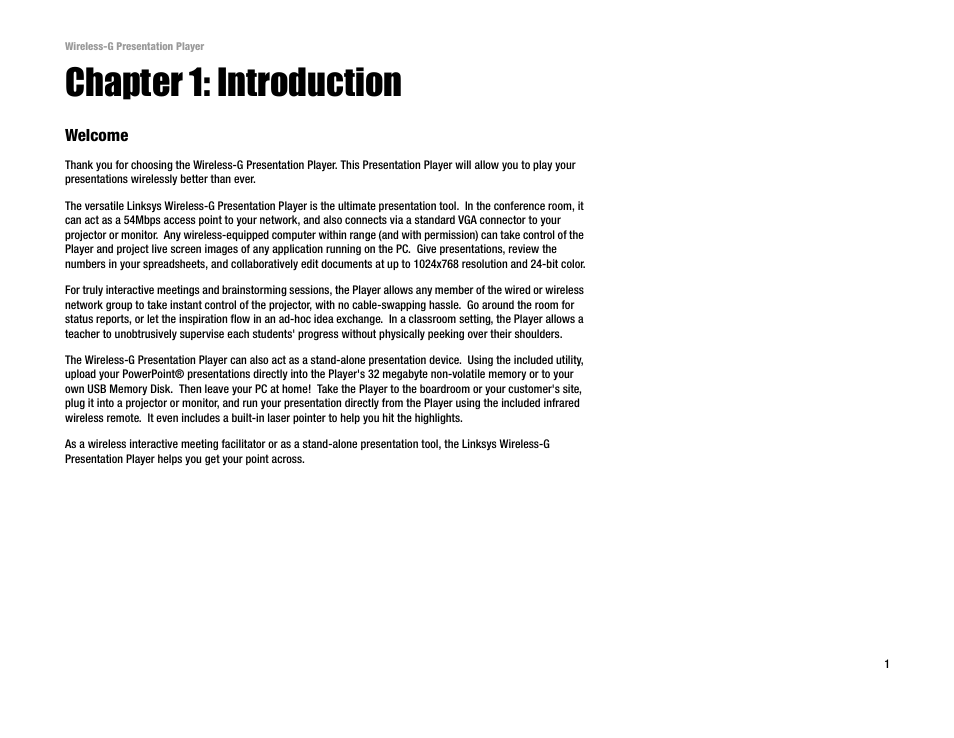 Chapter 1: introduction | Linksys WPG54G User Manual | Page 7 / 56