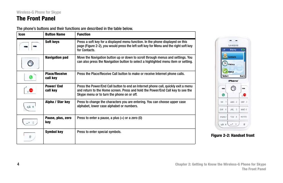 The front panel | Linksys iPhone WIP320 User Manual | Page 11 / 81
