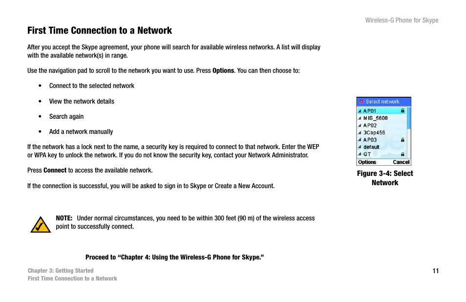 First time connection to a network | Linksys iPhone WIP320 User Manual | Page 18 / 81