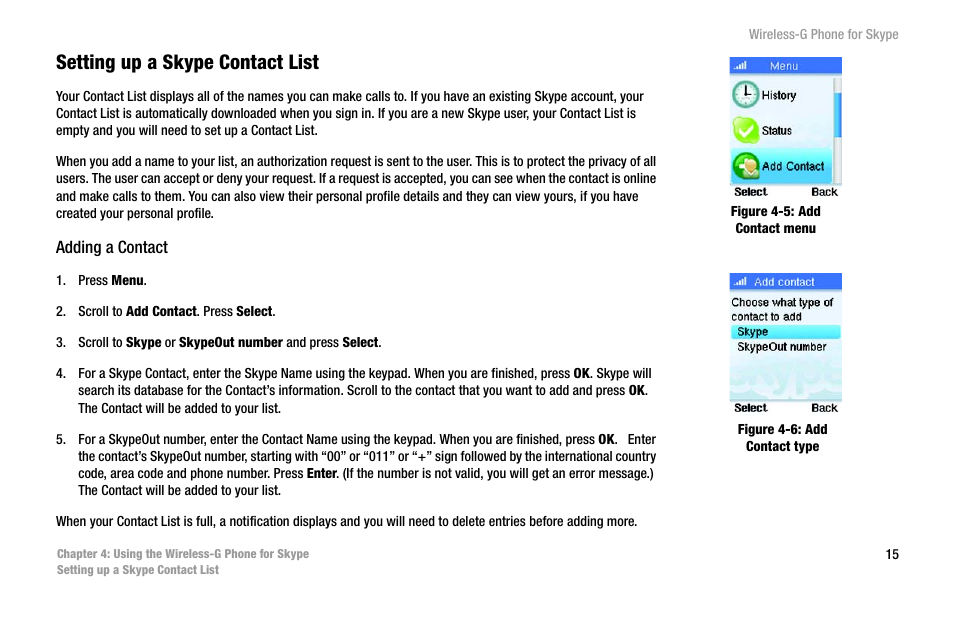 Setting up a skype contact list | Linksys iPhone WIP320 User Manual | Page 22 / 81