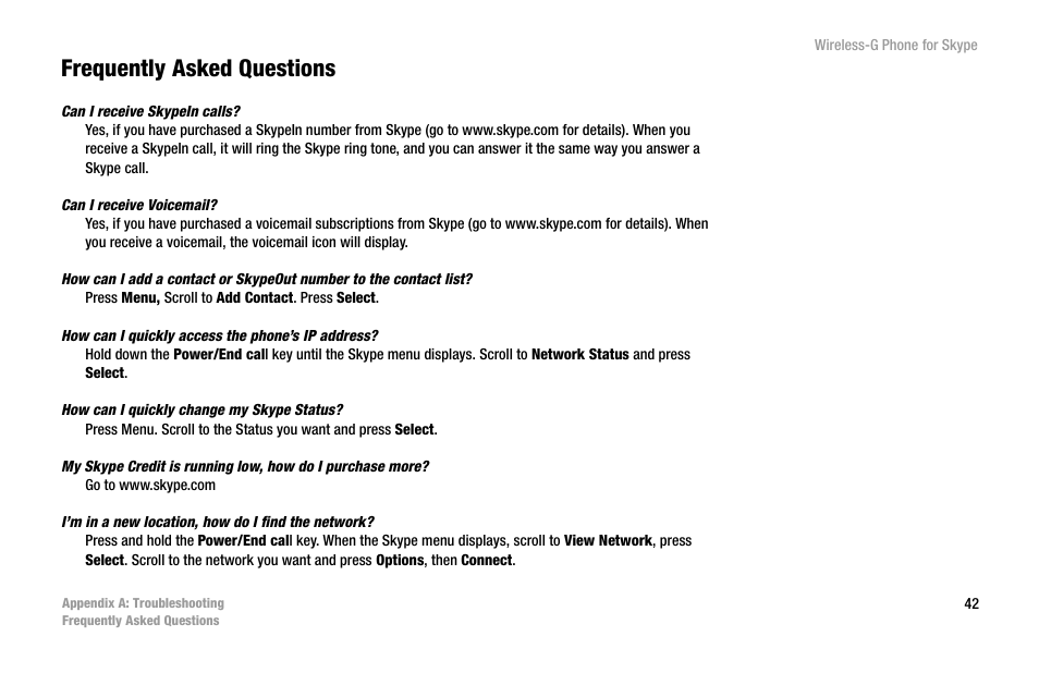Frequently asked questions | Linksys iPhone WIP320 User Manual | Page 49 / 81