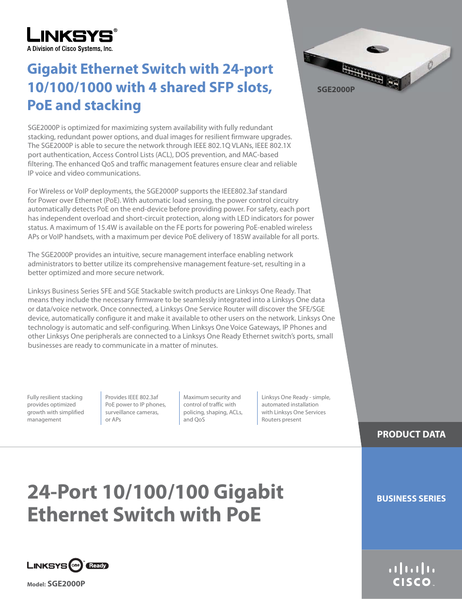 Linksys SGE2000P User Manual | 4 pages